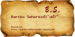 Bartko Seherezádé névjegykártya